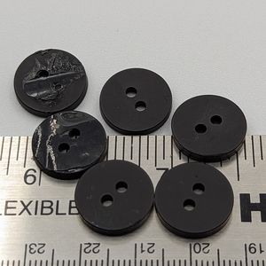 BUTTONS (6) 1/2" round black 4 holes